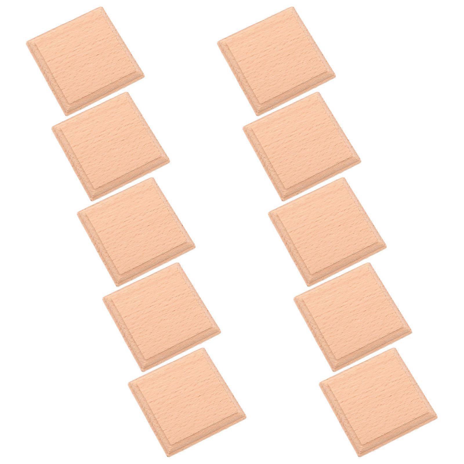 Beechwood Square Wood Block Display Riser for Crafts 30Pcs Wooden Base