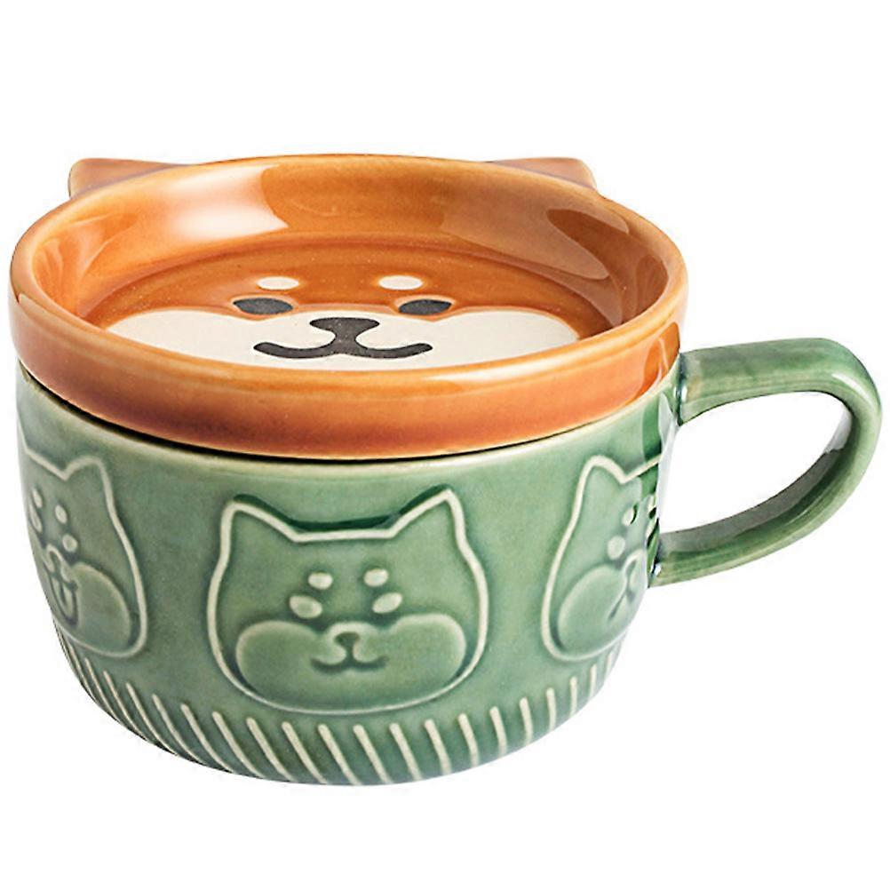 Coffee Cup Ceramic Milk Cup New Year Gift Home Use Green Material Holds Beverages 1Pack