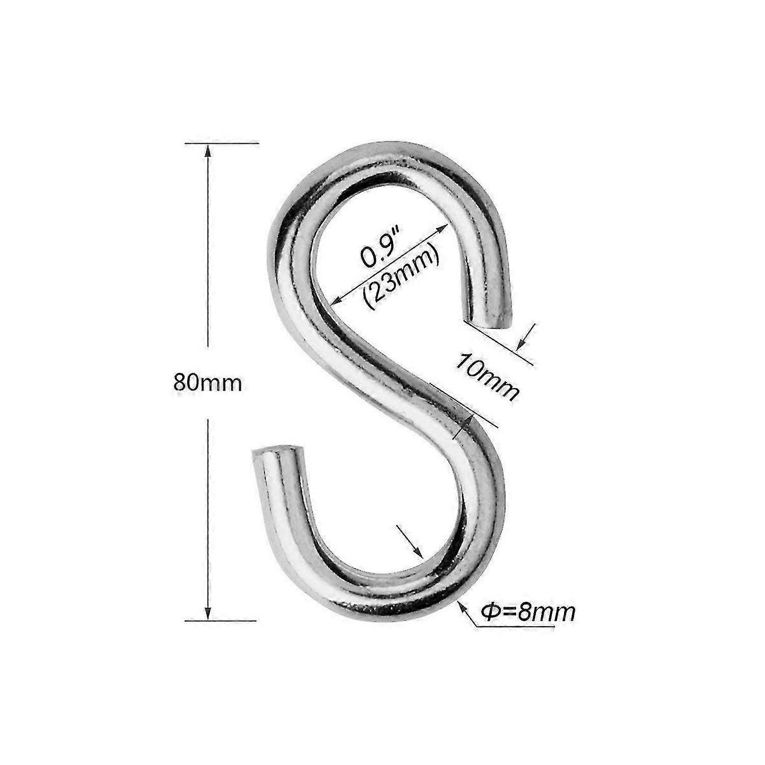 Heavy Duty S Hooks Ultra Thick Hammock S Shaped Hooks Galvanized Utility Hanger, Pack of 2