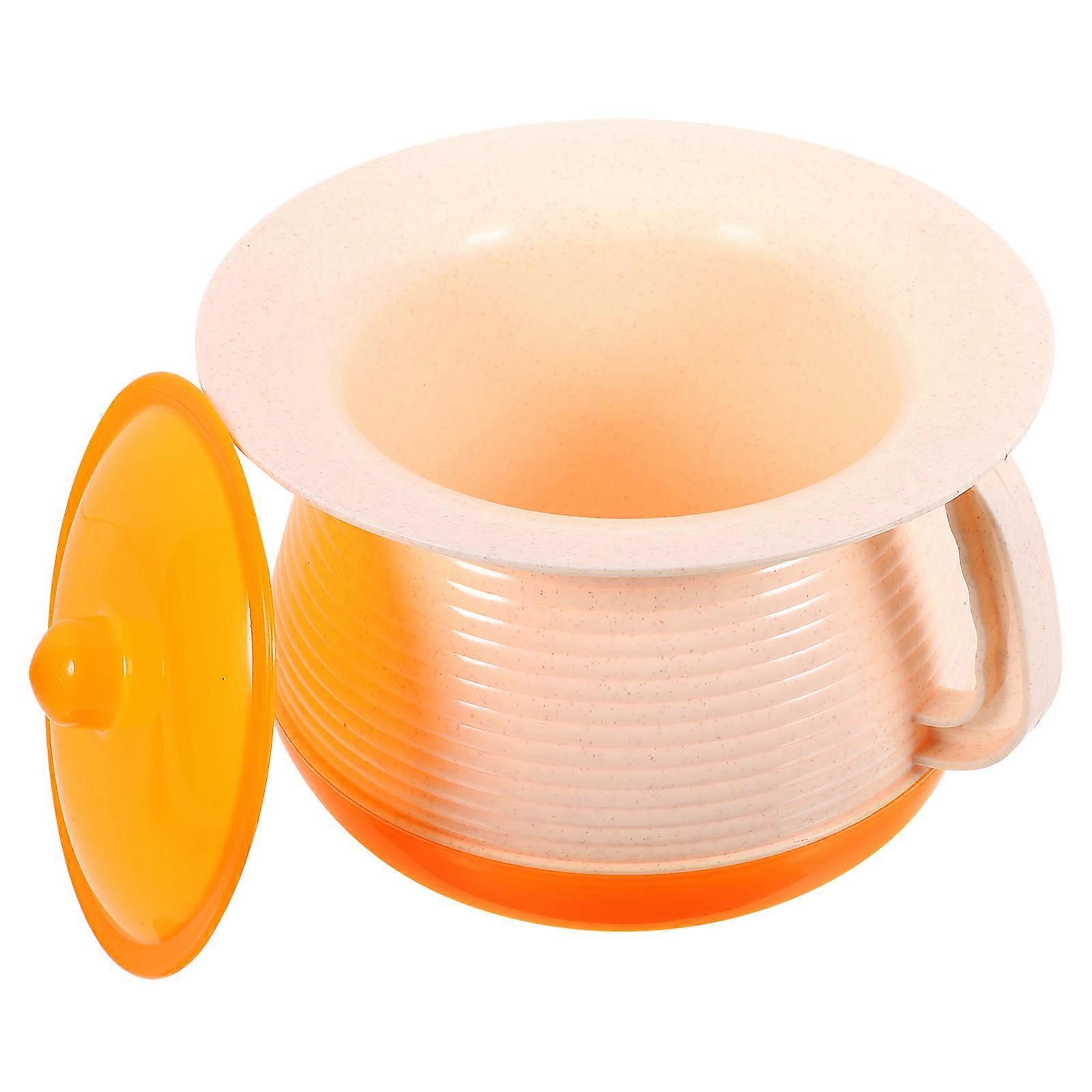Plastic Urine Potty Bottle for Indoor Nighttime Use Pp Orange Odor Non-Slip Easy to Clean 1Set