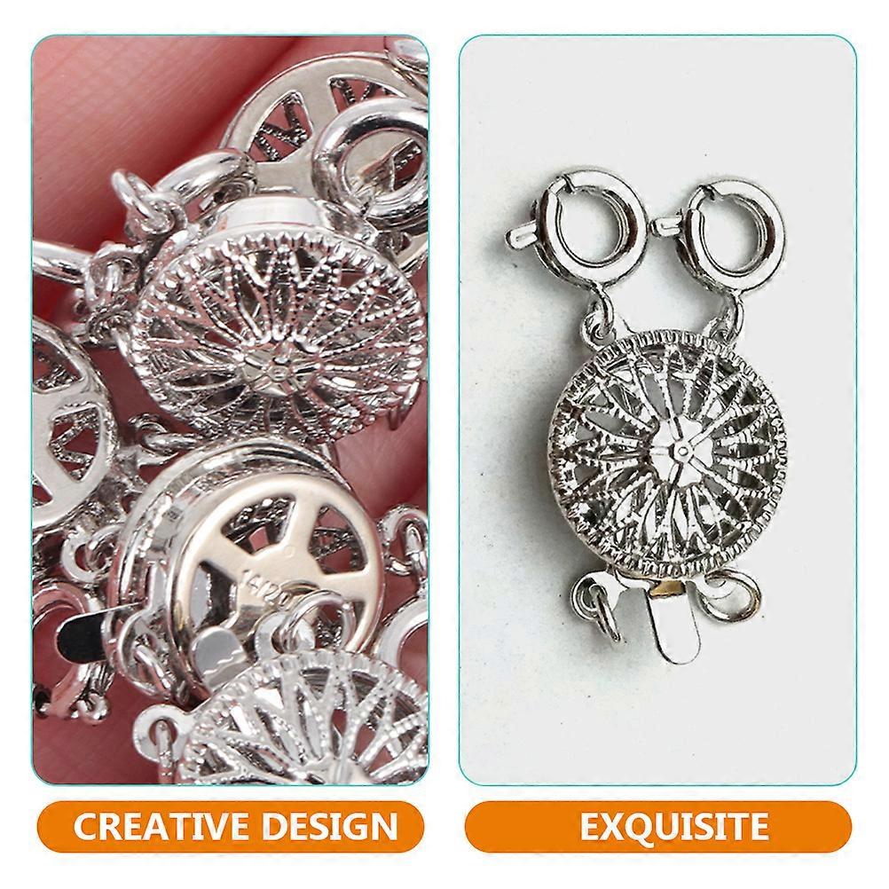 Necklace Layering Clasps Jewelry Buckle for Slide Lock 10Pcs Silver