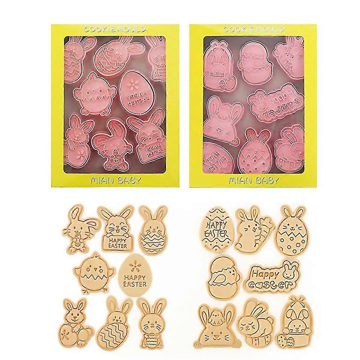 For 16pcs Easter Cookie Cutter Mold Eggs Chick For Easter Party