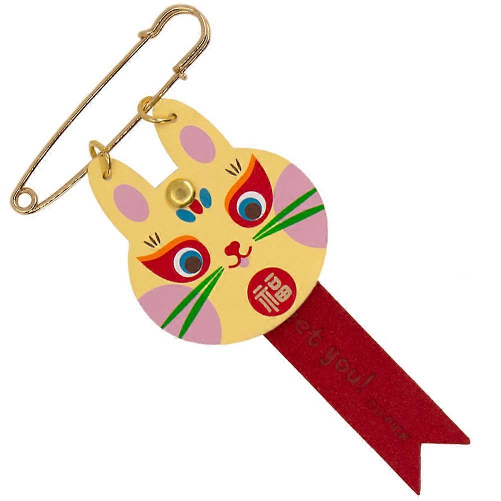 Rabbit Brooch Decorative Pin 4Pcs Cute Retro Style Lapel Badge