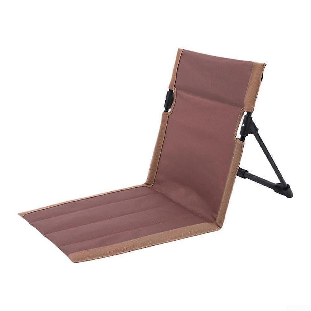 Beach Lounge Chair With Adjustable Backrest Easy Transport Portable Folding Outdoor Brown
