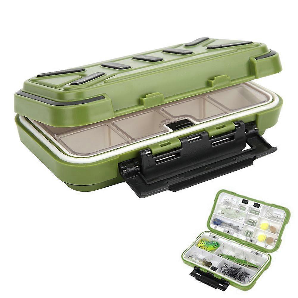 ABS Waterproof Fishing Tackle Box Bait Lure Hooks Storage Case Organizer Container AccessoryC green