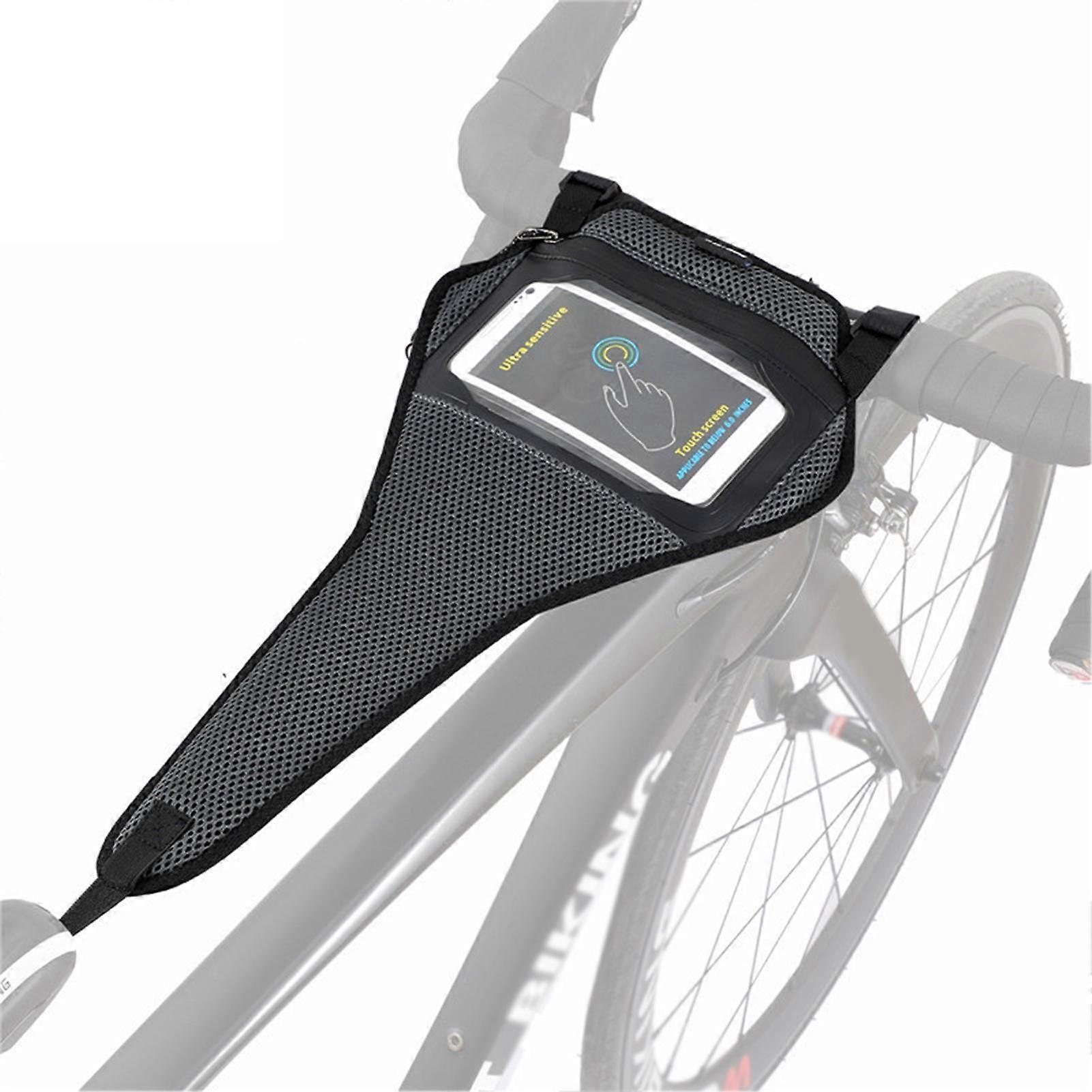 Bike Sweat Guard with Phone Holder Bag Trainer Sweat Net Bike Frame Sweat Guard Cycling Sweat Net for Indoor Cycling Training