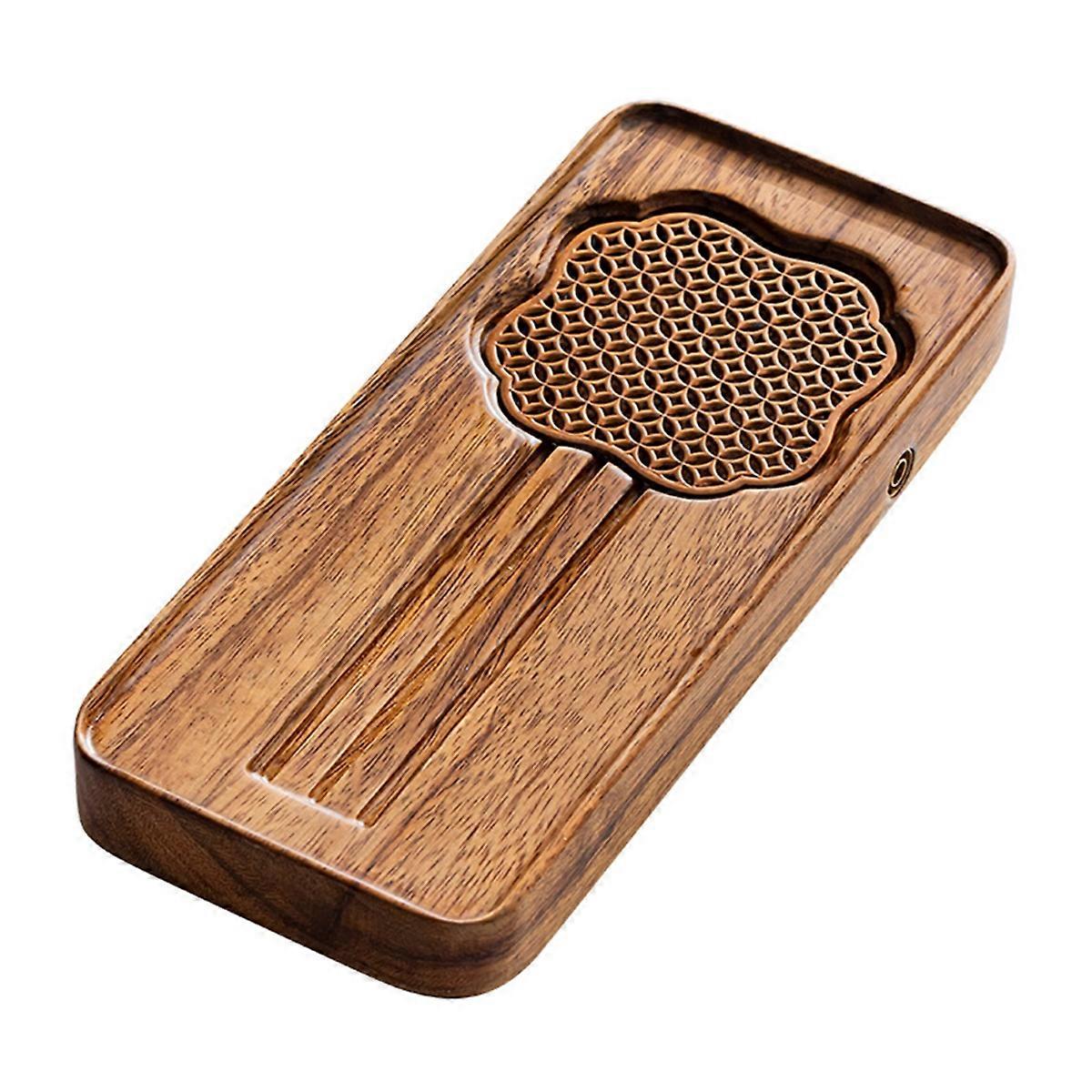 Elegant Walnut Tea Tray, Design, Solid Wood, Dual-Purpose Dry and Wet Use, Ideal for Tea Enthusiasts