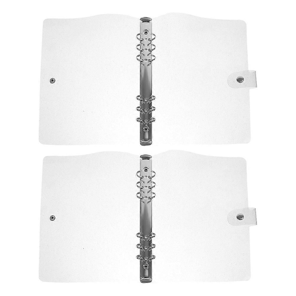 Protective Notebook Cover Loose-Leaf Planner Shell 2Pcs PVC Material