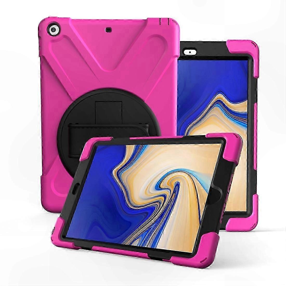 Rotating Tablet Case with Silicone Cover, Hand Strap & Holder for 10.5" Devices