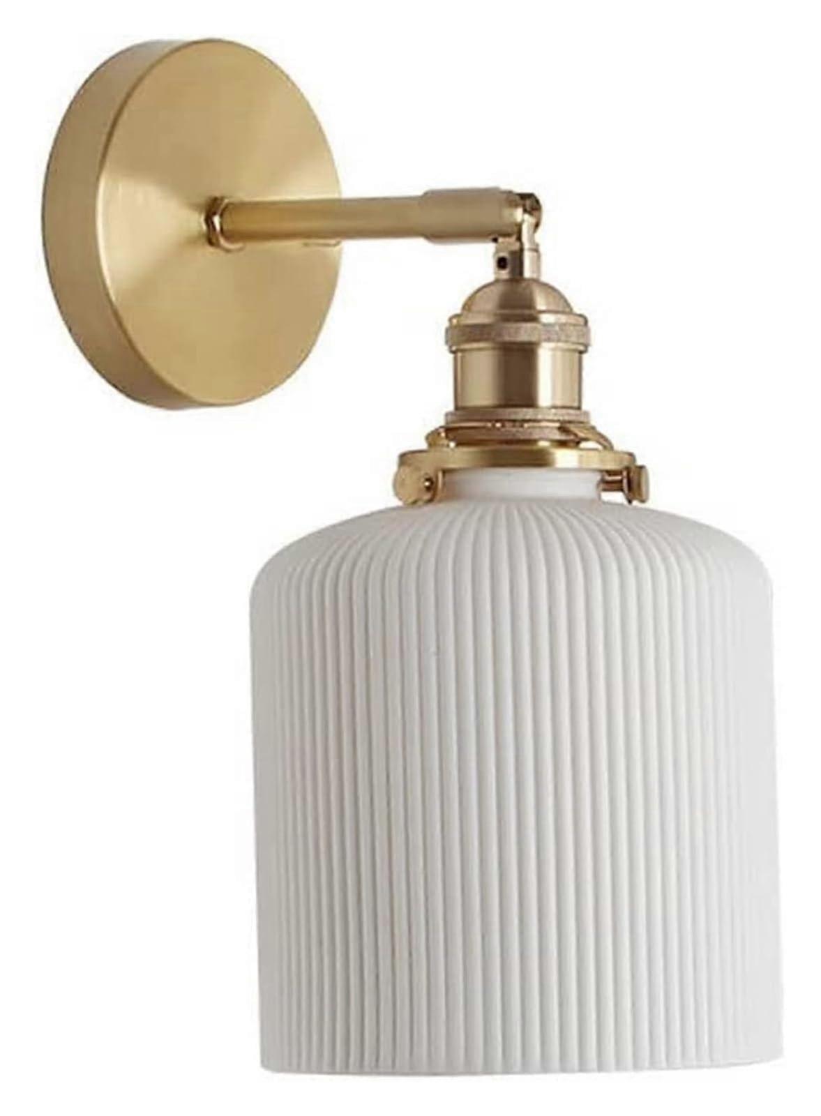 Wall Lights Sconces Adjustable Wall Sconce With White Ceramic Shade 180Degree Rotation E27 Base Wall Mount