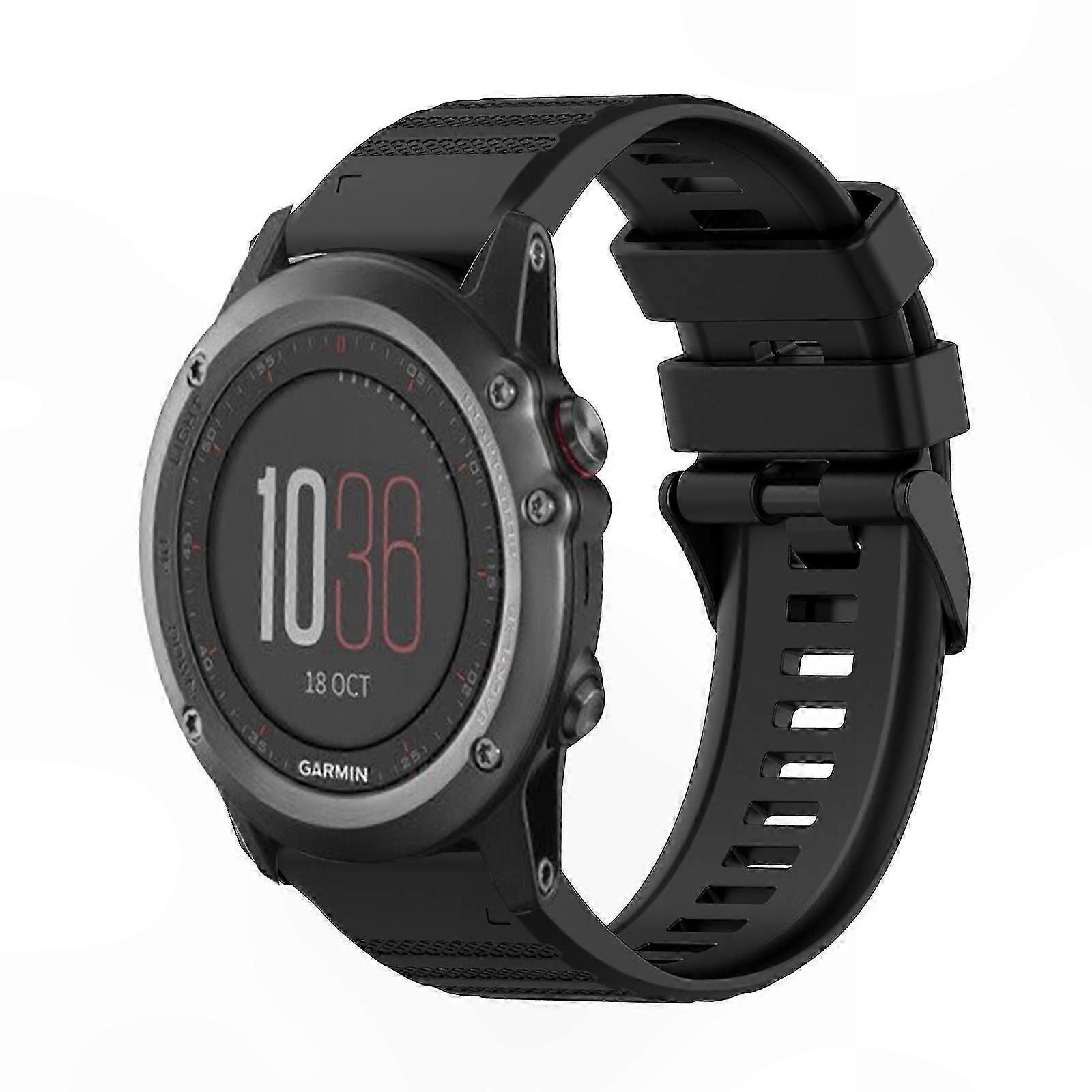 Garmin Fenix 3 26mm Horizontal Texture Silicone Watch Band with Removal Tool