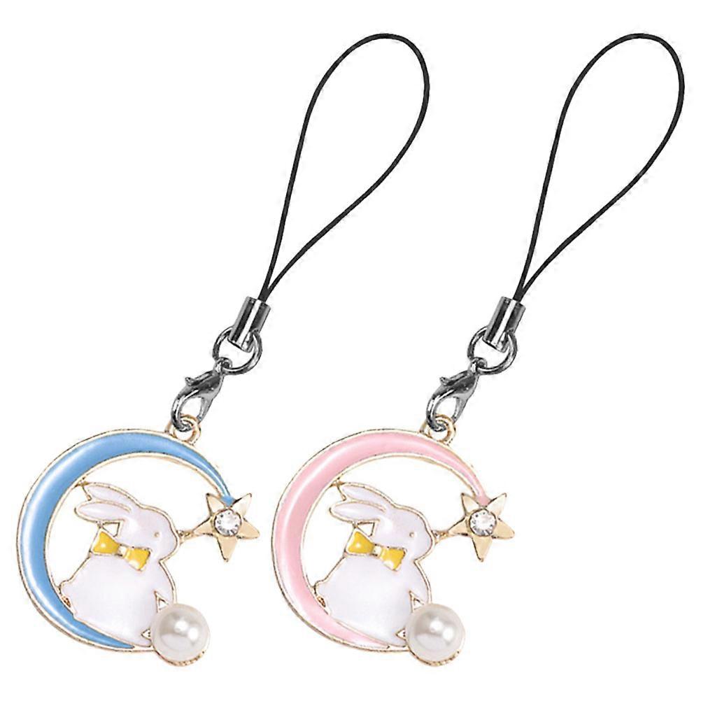 Creative Rabbit Shape Phone Charm 10Pcs Decorative Cellphone Lanyard For Keychain Backpack Use