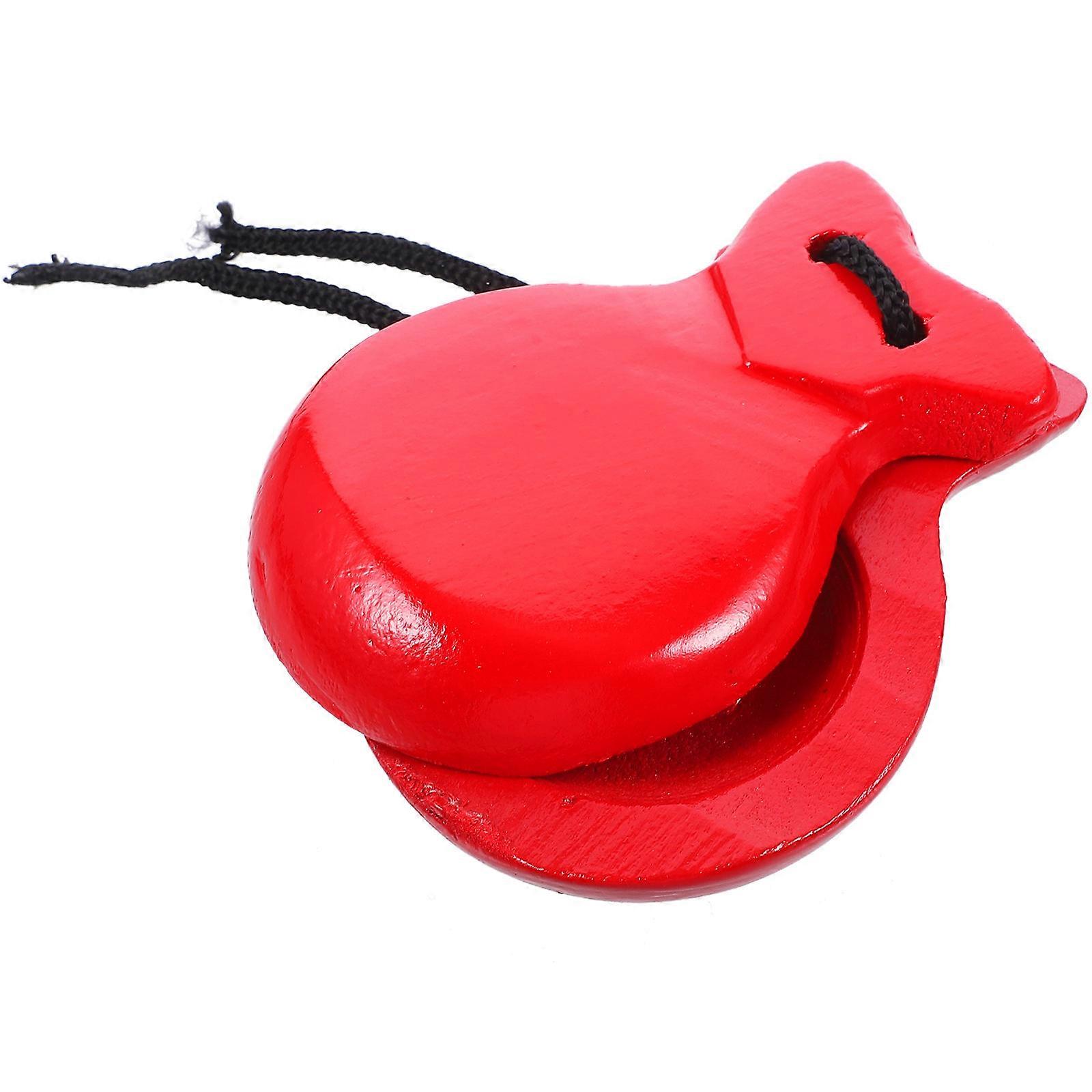 Wooden Castanets Finger Castanets for Percussion 10Pcs Red Musical Instruments