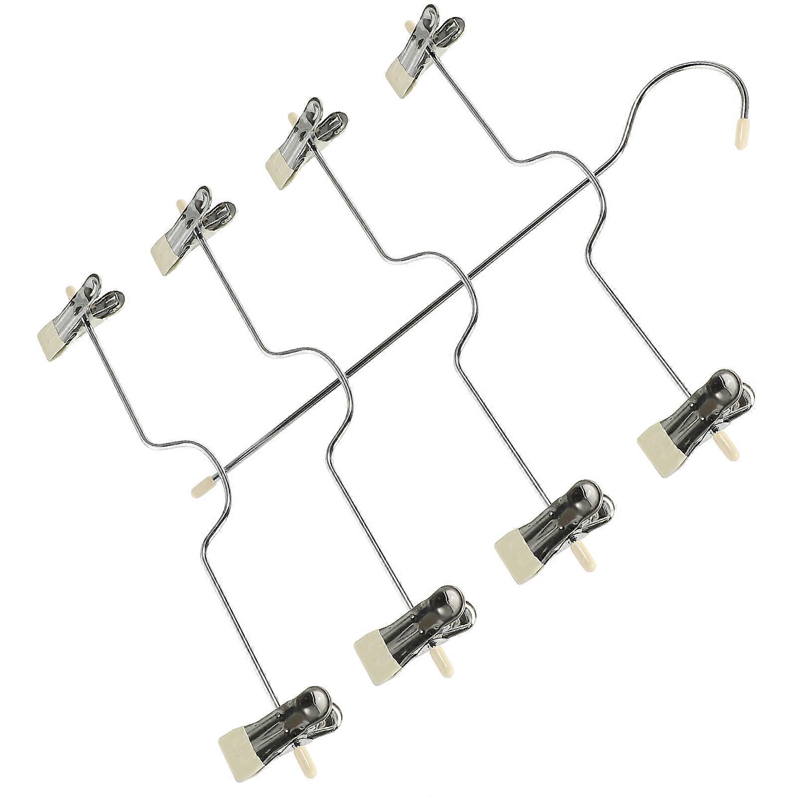 Clips Multi-Layer Pants Organizer For Clothes Rack In Beige For Wrinkle-Free Storage 1Set