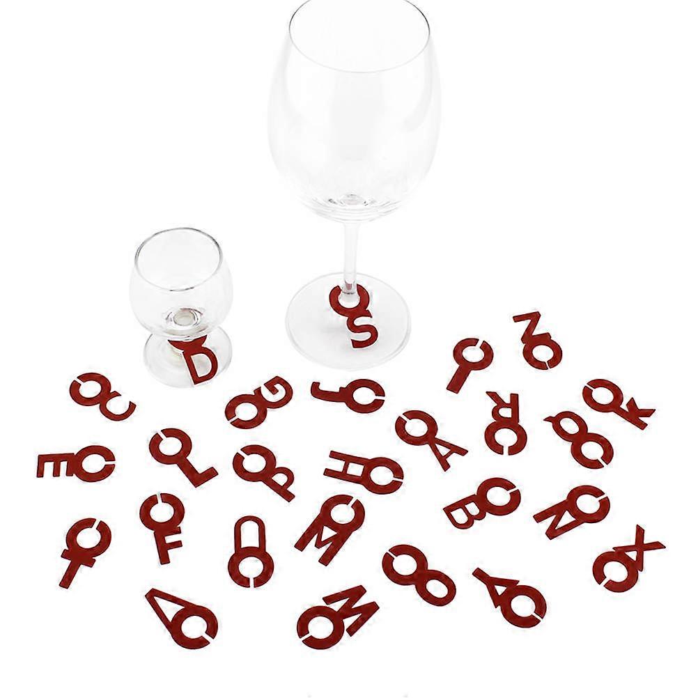 Cup Labels Silicone Alphabet Markers For Company Activities Red 26Pcs
