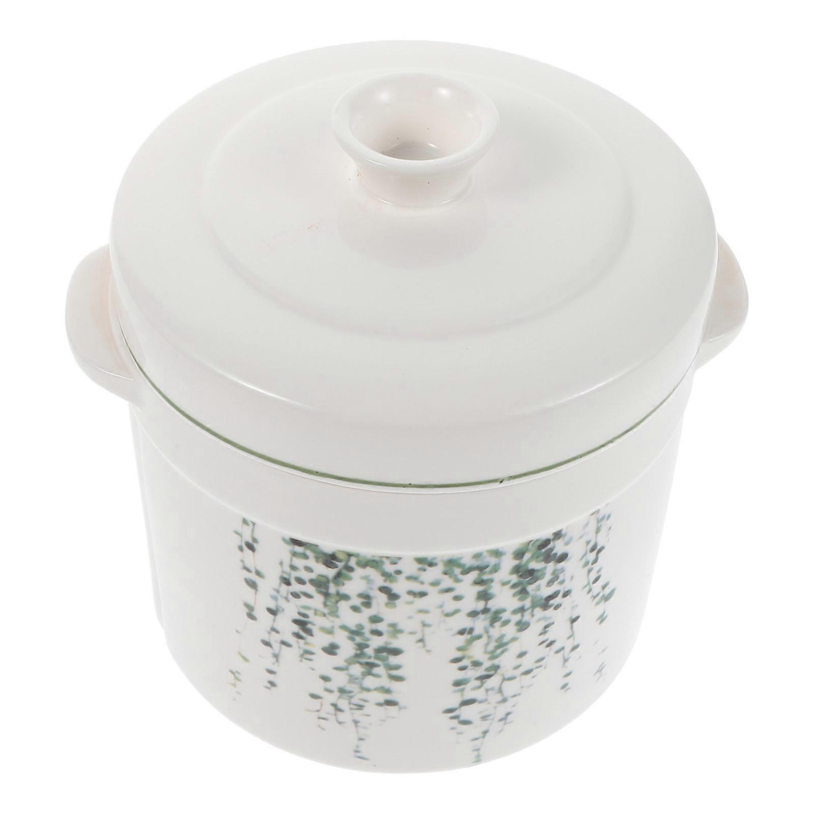 Porcelain Stew Pot Small Steaming Cup With Dual Handles For Delicate Cooking 450Ml Even Heating 2Pcs