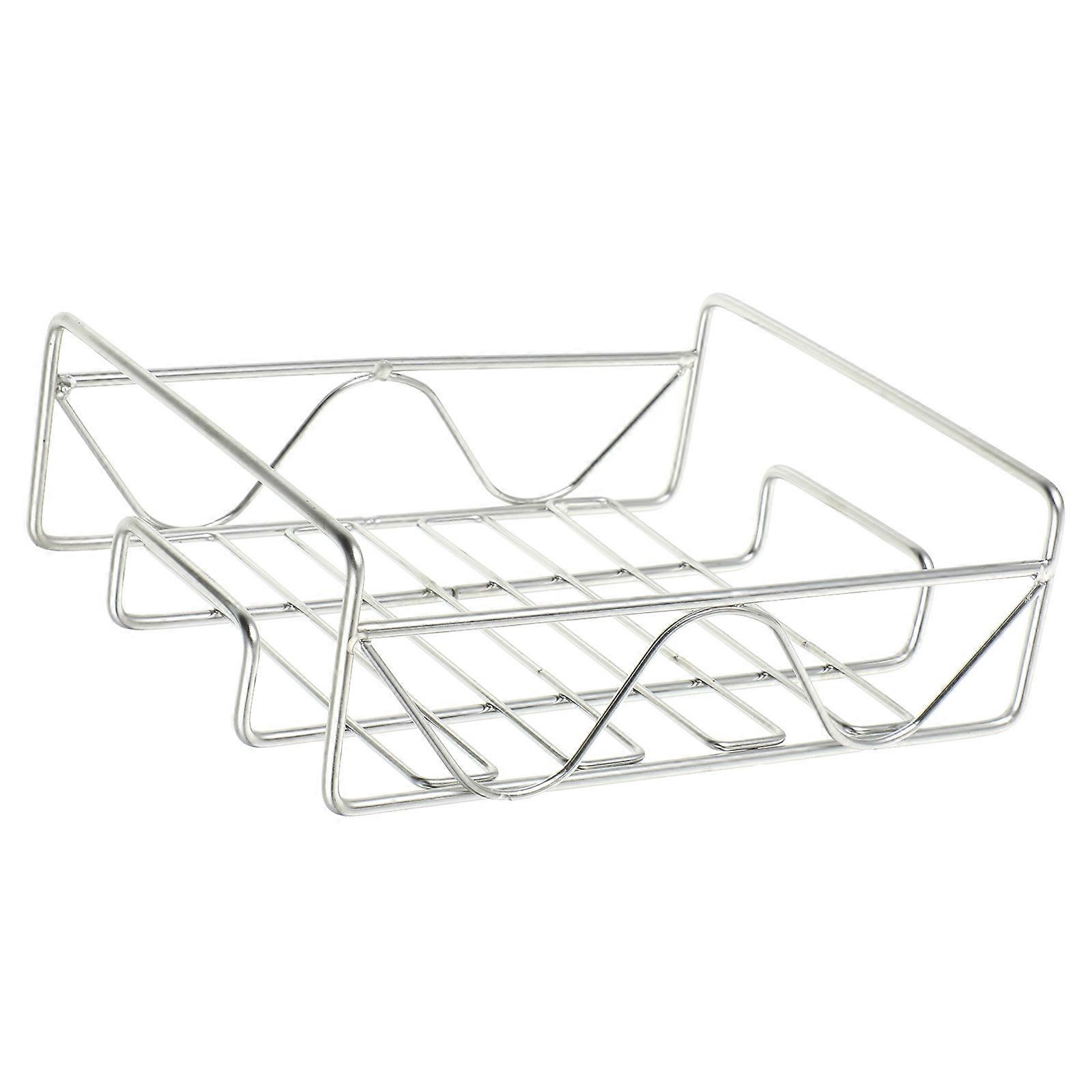 Silver Metal Wall Mounted Rack Bathroom Storage Rack for 4Pcs Practical Use