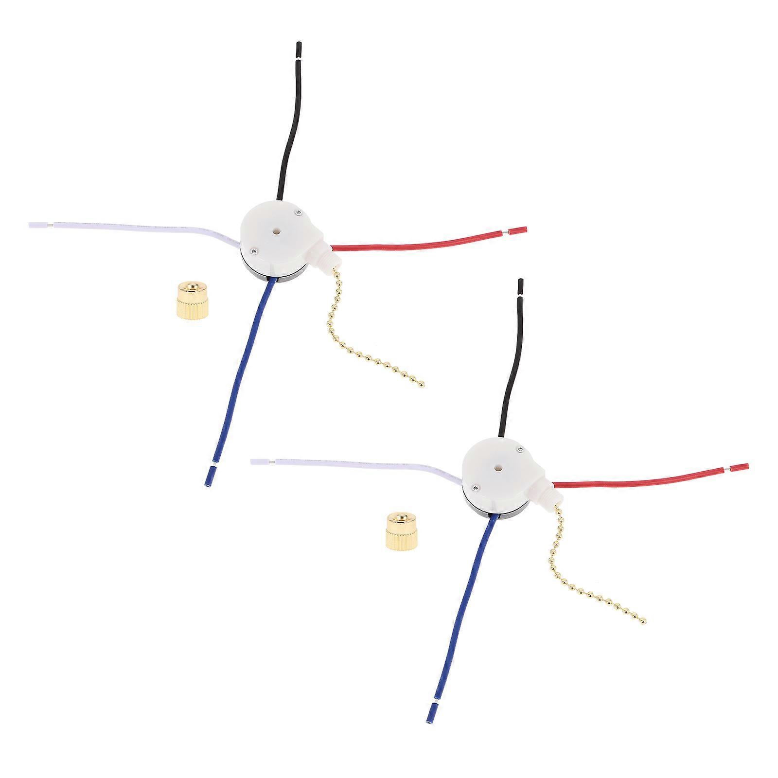 Ceiling Fan Pull Chain Switch Kit for 3-Speed 6Pcs Pull Chain Replacement