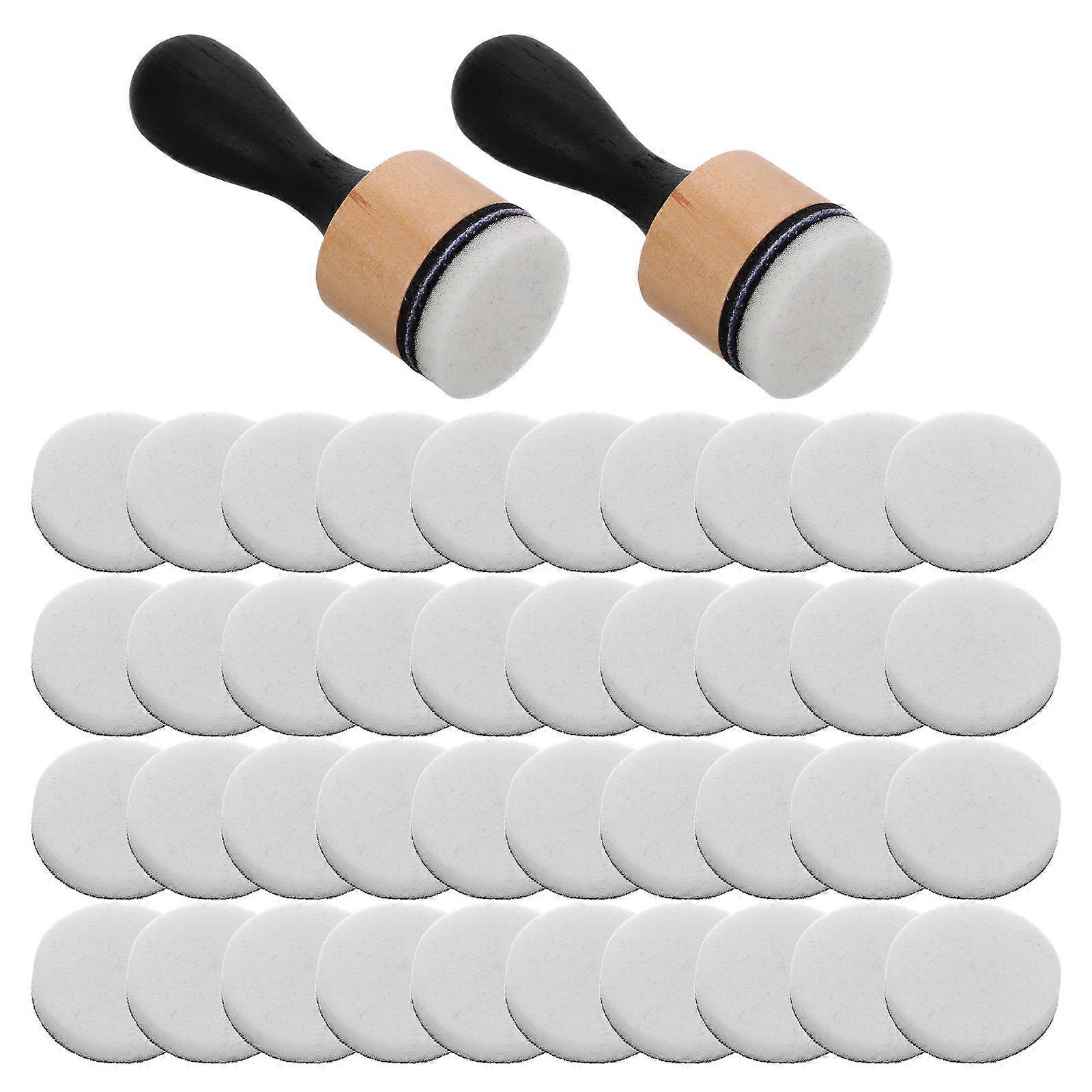 Round Sponge Blending Tools For Artists And DIY Enthusiasts With Wood Handle For Stamping 4Pcs