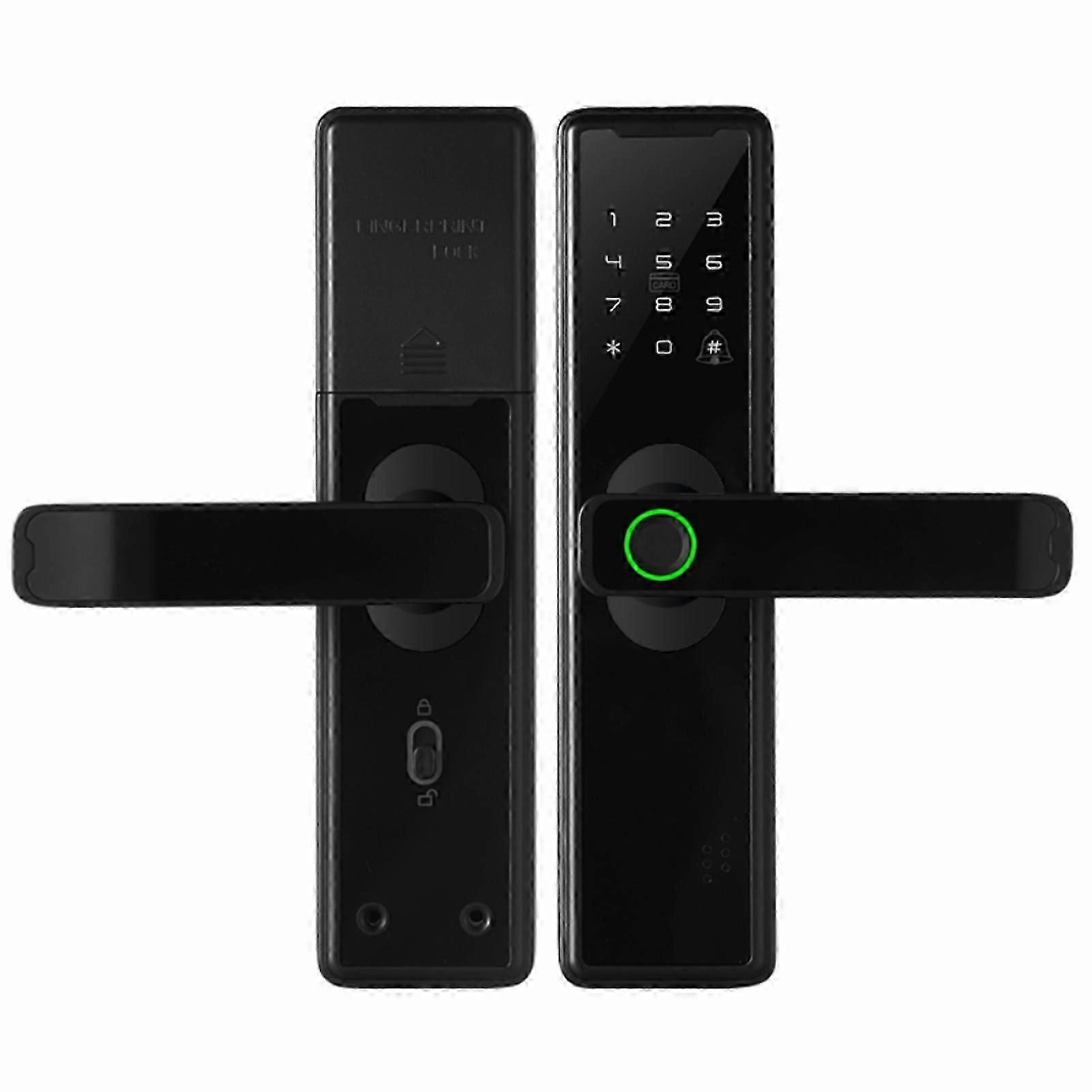 Tuya Wifi Electronic Smart Door Lock With Biometric Fingerprint  Smart Card  Password  Key Unlock USB Emergency Charge