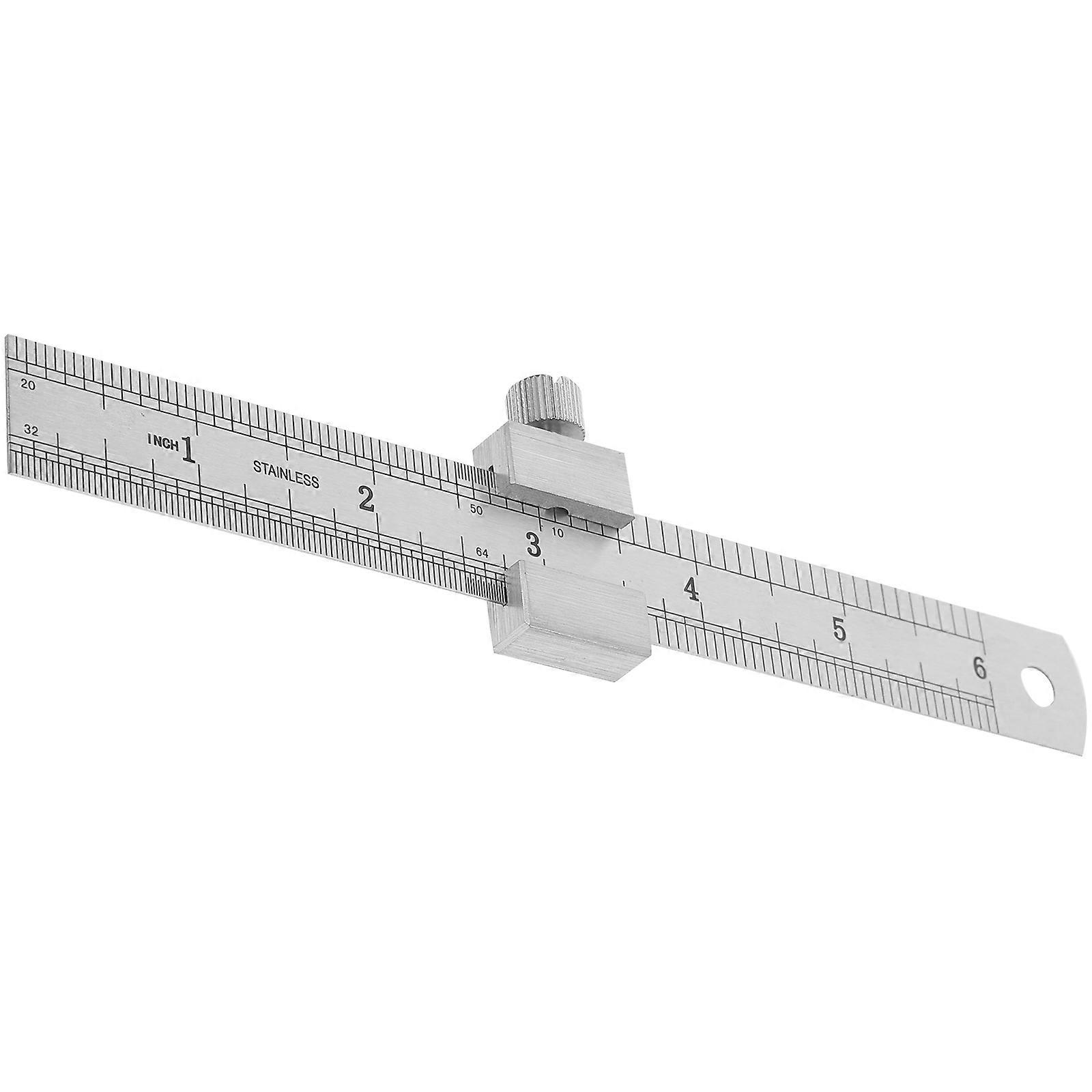 Machinist Ruler Set Stainless Steel Ruler With Stop Measuring Tool For Architecture Engineering Students 17.00X0.70X0.70CM Height Measurement 1Set