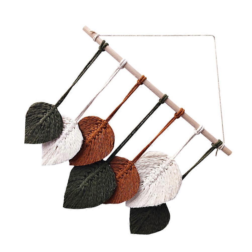 Wall Woven Tapestry Decor Leaves Macrame for Hanging 4Pcs