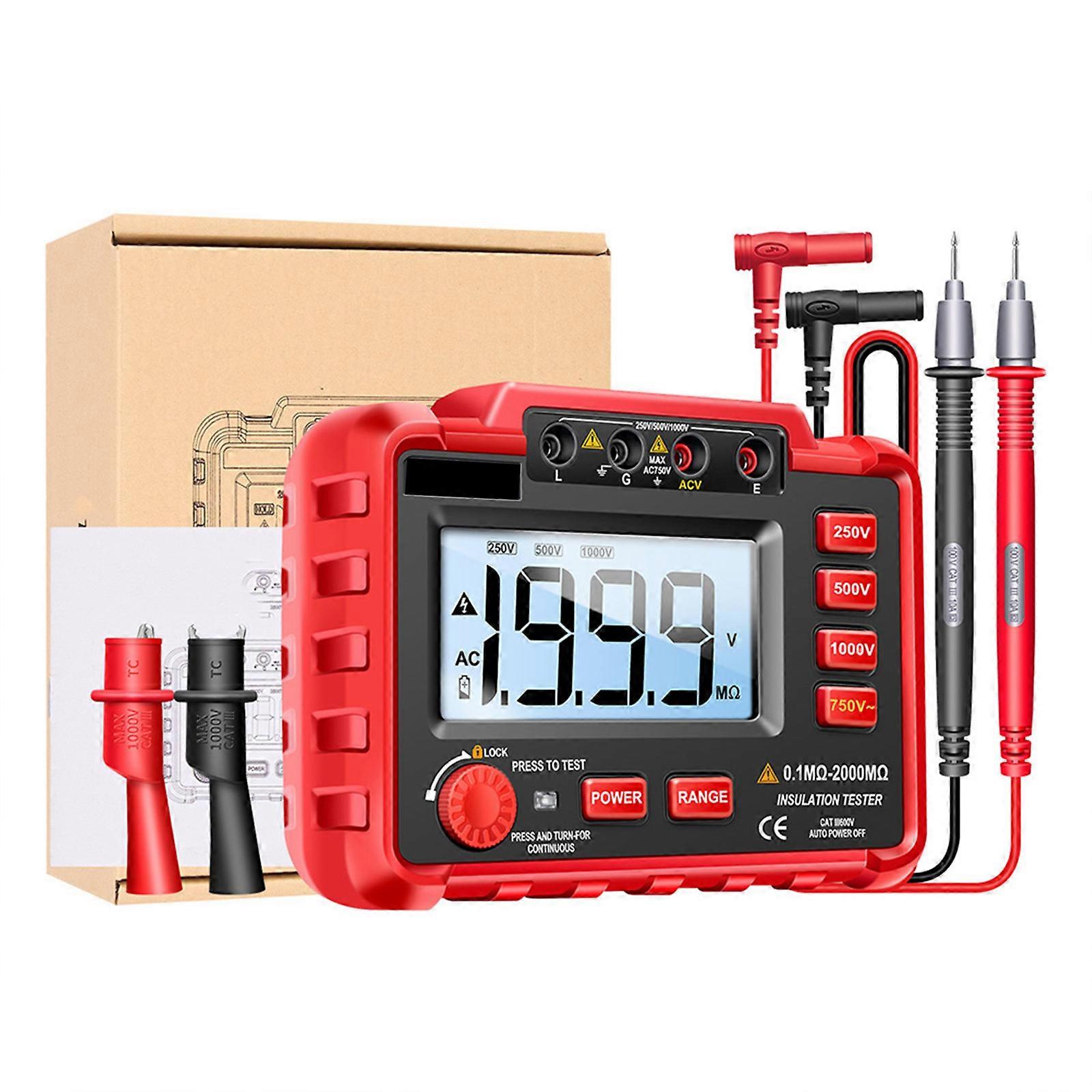 Digital Insulation Tester Backlight Resistance Tester for Home 2Sets