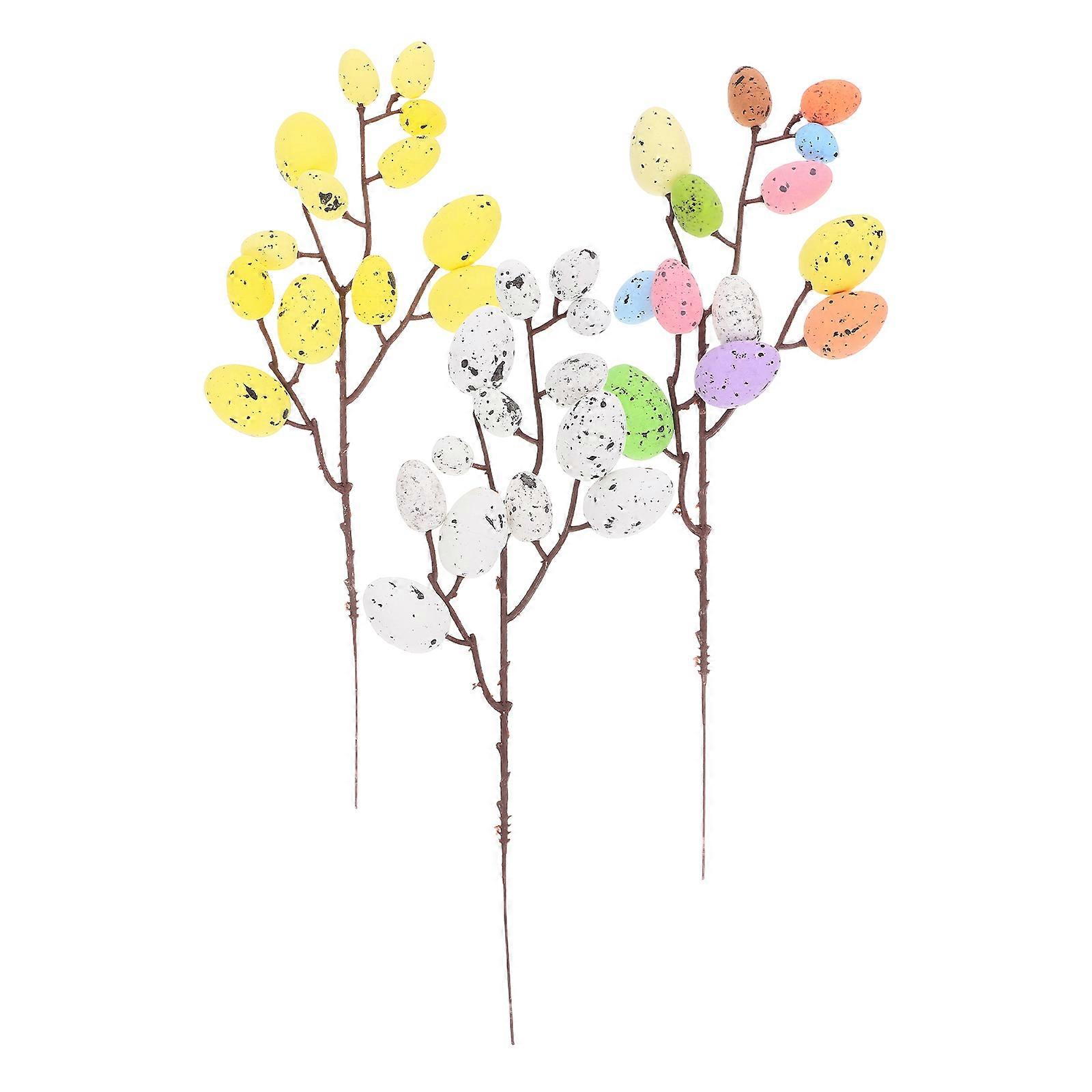 Easter Egg Branches for Party Decor 12Pcs Foam Egg Stems Indoor Use