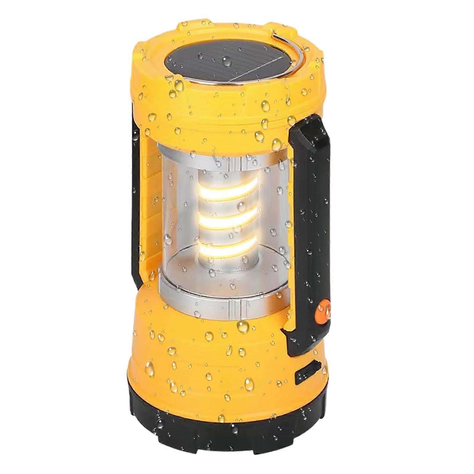 Solar Powered LED Camping Lamp With Stretchable Handle, Portable Rechargeable LED Light For Hiking And Fishing