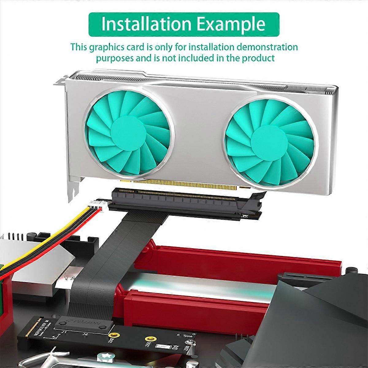 3X M.2 NGFF Key M to PCI-E 16x Graphics Card Riser Adapter Card,Nvme to PCI-Express 16X Extension Ca
