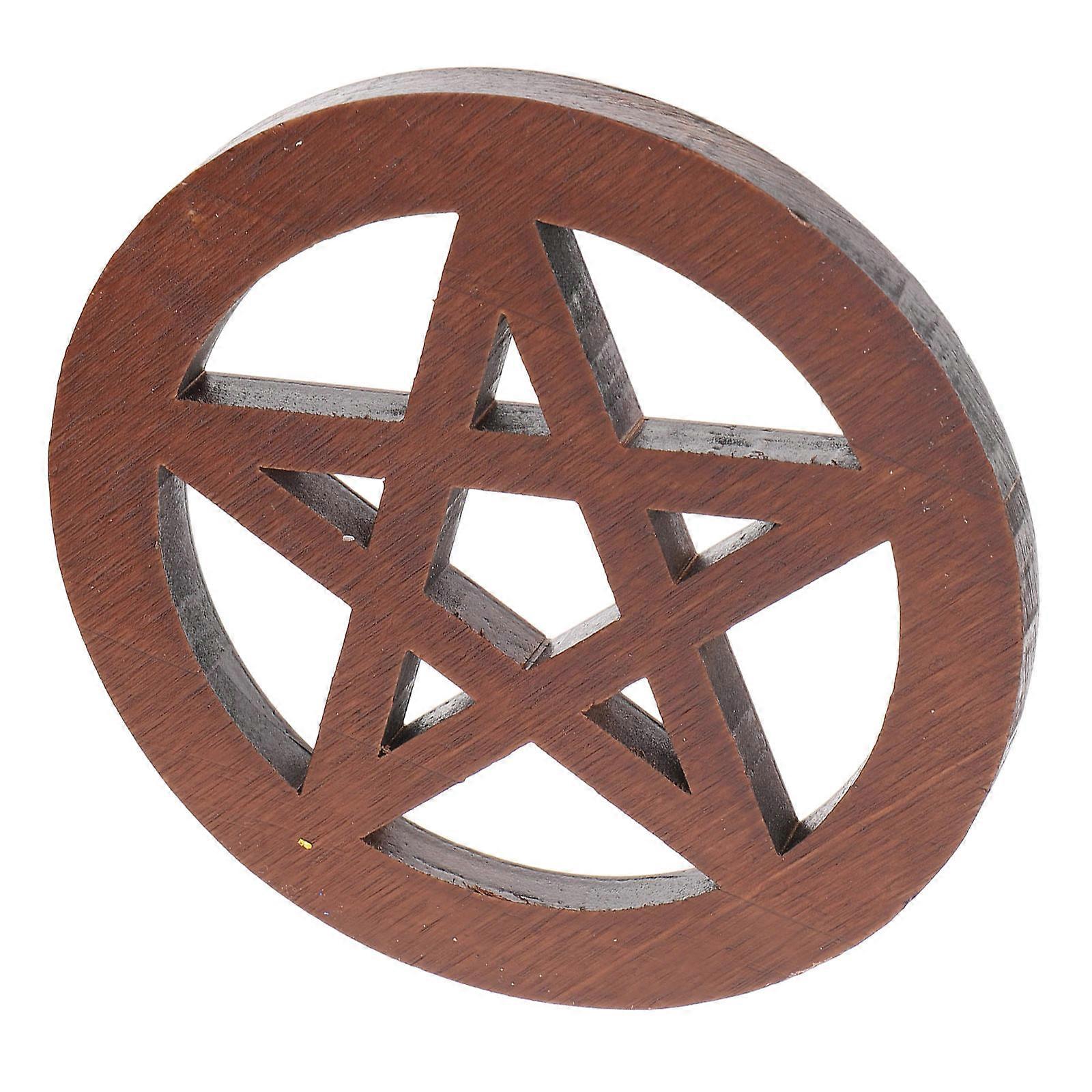 Wooden Altar Tile Pentacle Pattern for Home Ritual 2Pcs