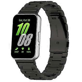 Kompatibel mit Galaxy Fit3 Edelstahl-Metallarmband Ersatzarmband B Schwarz