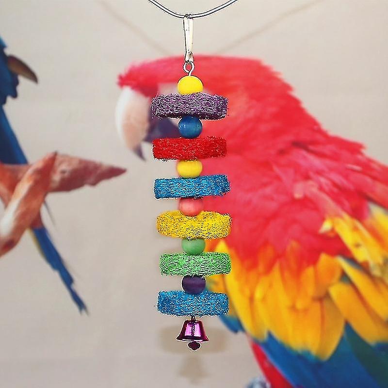 Bird Cage Bird Baths Parrot Squirrel Pet Loofah Bite Molar String Toy Color