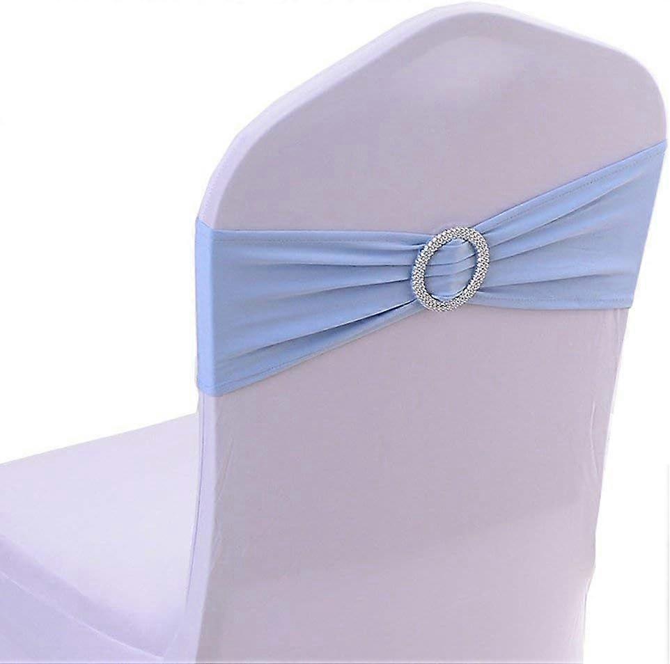 10 Pcs Stretch Spandex Chair Sashes Bands with Buckle Slider Sashes Bowfor