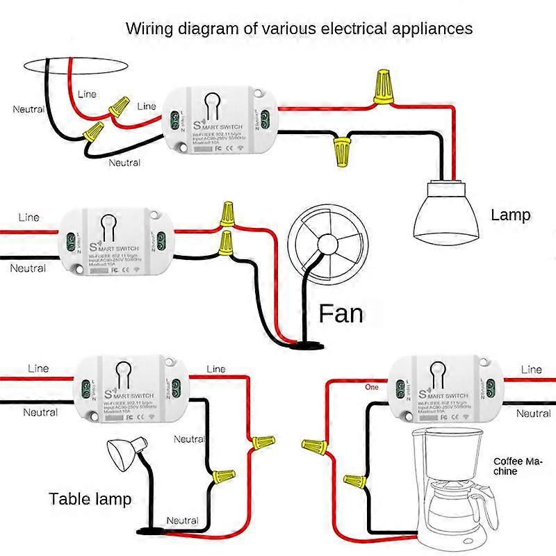 Tuya Wifi Smart Switch 10A Bezprzewodowy timer Inteligentne światło LED domu