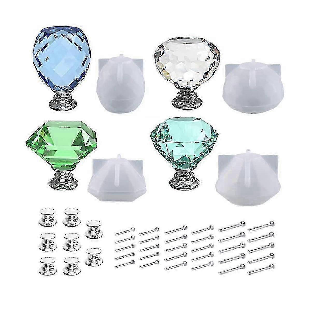 DIY Silicone Mold for Drawer Pulls Handle Accessories - 4Pcs for Epoxy Resin