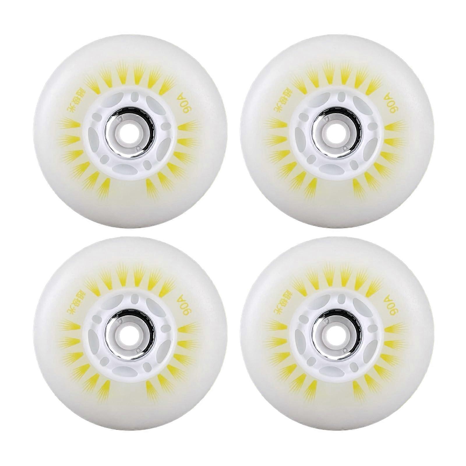 Inline Roller Skate Wheel 4Piece Pack LED Flashing, LED Lighting, Durable PU Wheel, Compatible With Inline Skates