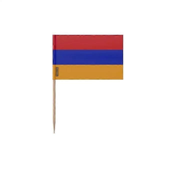 Toothpicks Armenian Flag - 12 cm - 100 pieces - Adhesive plastic - Bamboo stick - Pixelforma