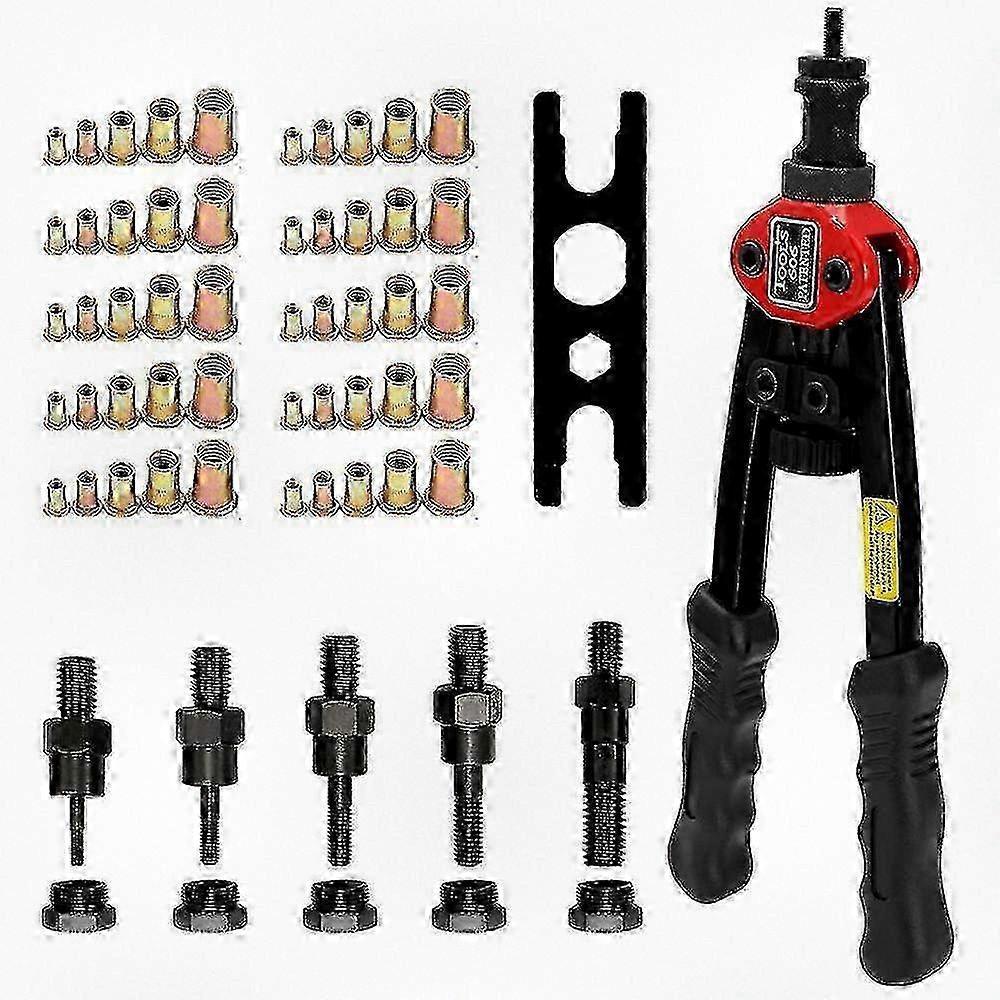 12in Manual Rivet Machine for Various Brands - 606 Double Insert Labor-saving Hand Riveting Tools with Nuts