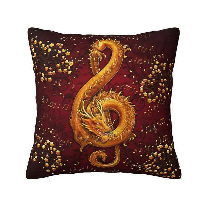 c539高音部記号音楽ドラゴンスロー枕カバーリビングルームデコレーションソファチェアクッションカバーポリエステル居心地の良い枕カバー抱き枕kjs539