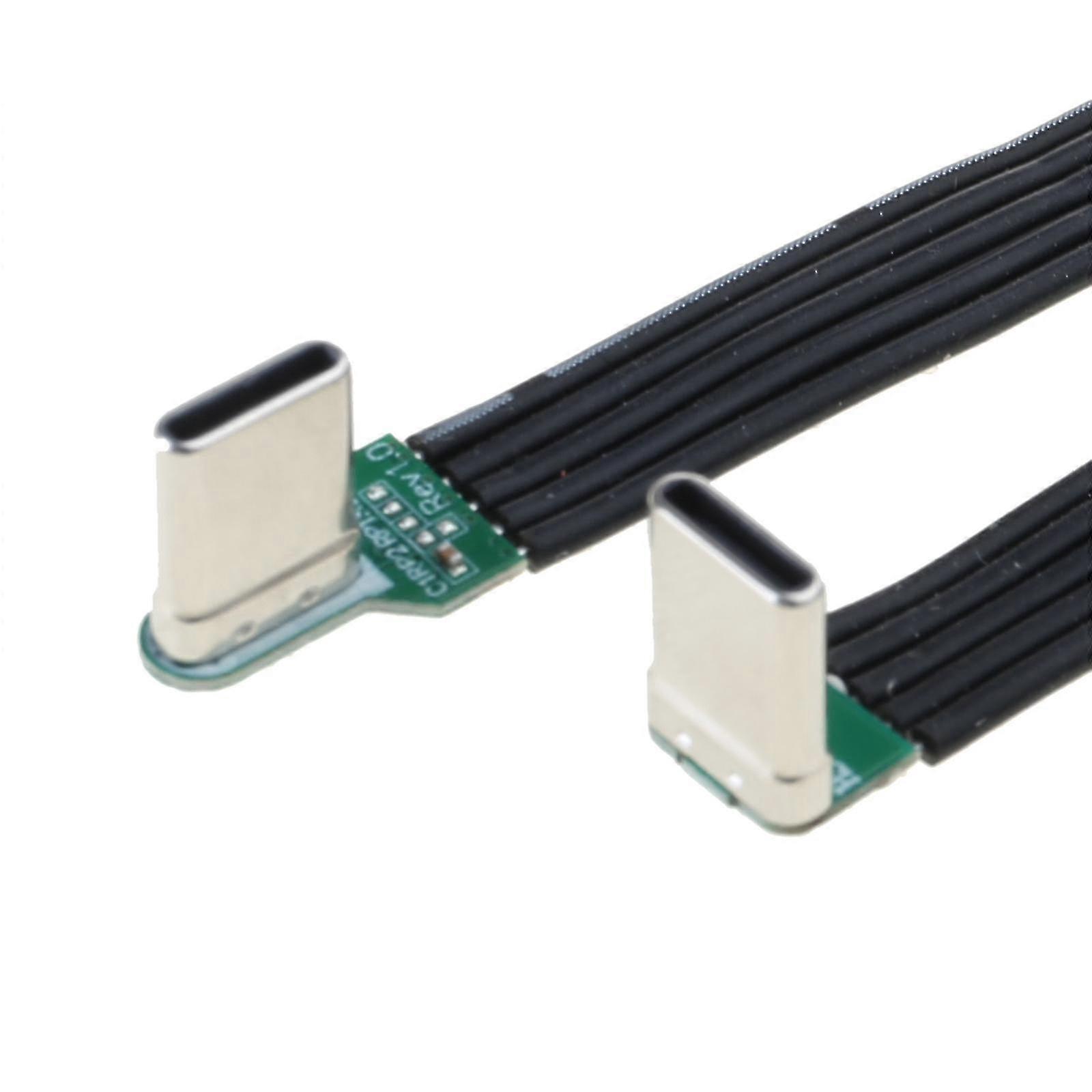 Flat Silicone USB C to USB C Cable with 60W Power Fast Data Speeds for Gaming Consoles and Headphones Space Saving