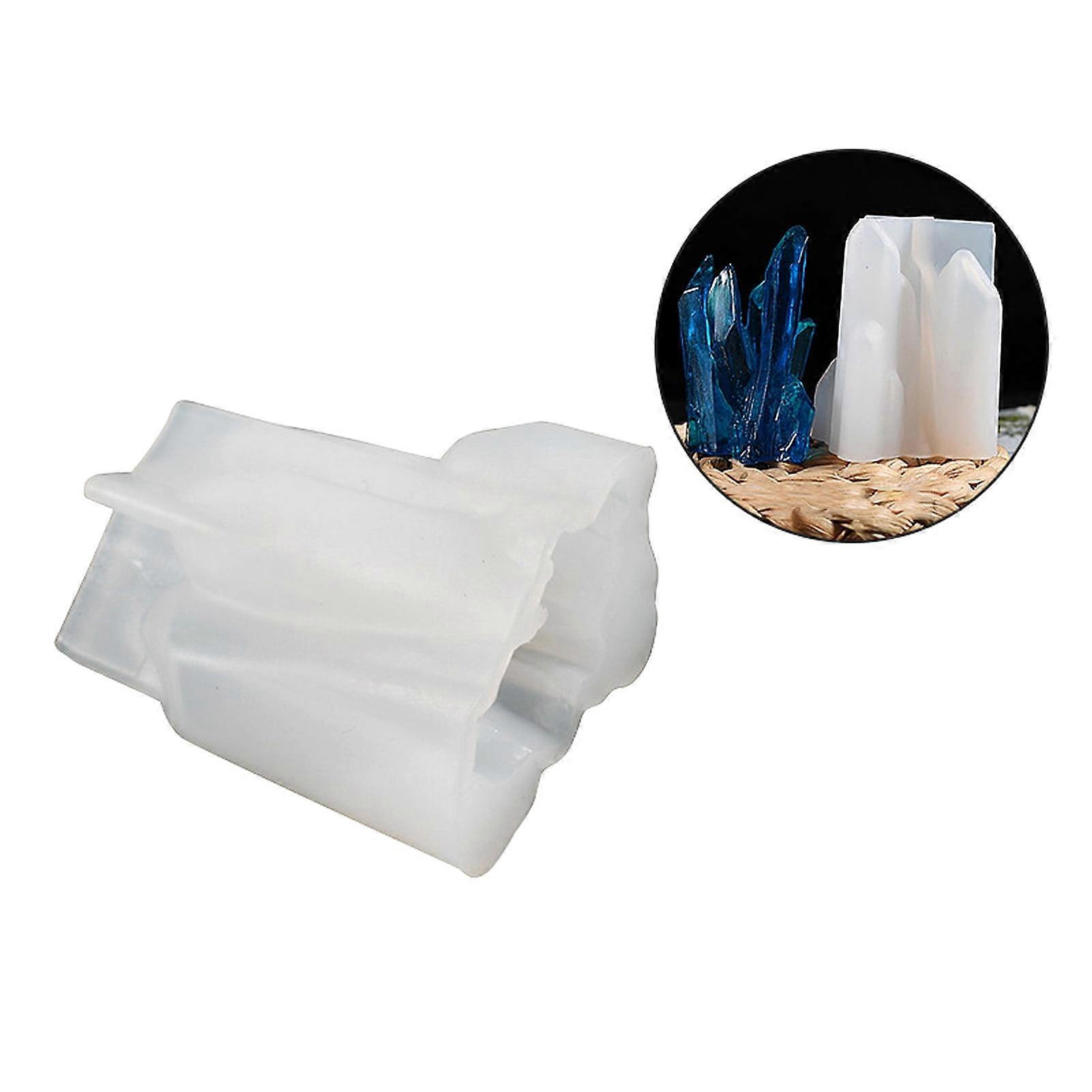 Ayyufe Silicone Mold DIY Crafts Irregular Shape Creative Faux Crystal Cluster Stone Shape Ice Pillar Epoxy Resin Mold