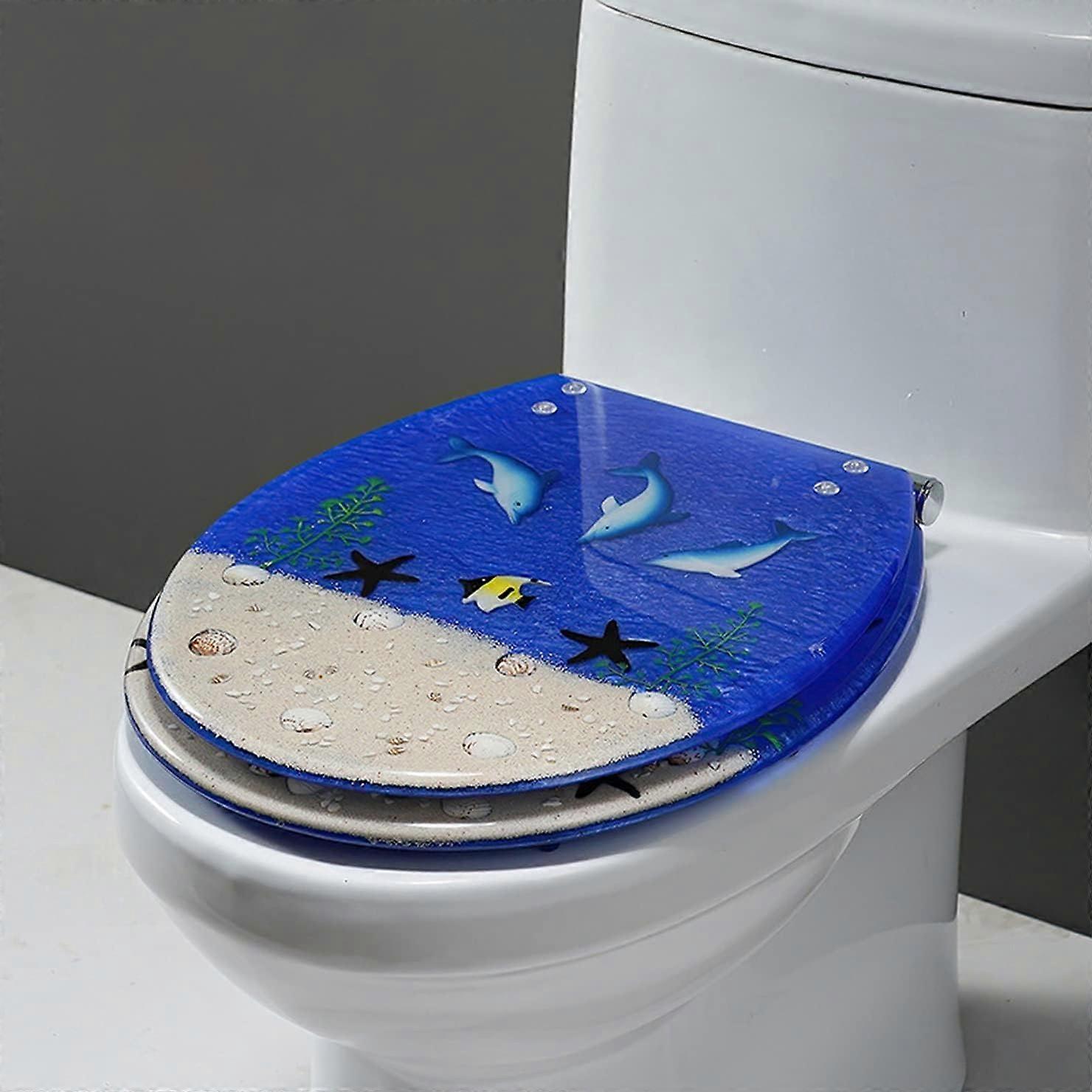 Sparkly Resin Soft Close Toilet Seat with Adjustable Hinges and Quick Release Easy Clean