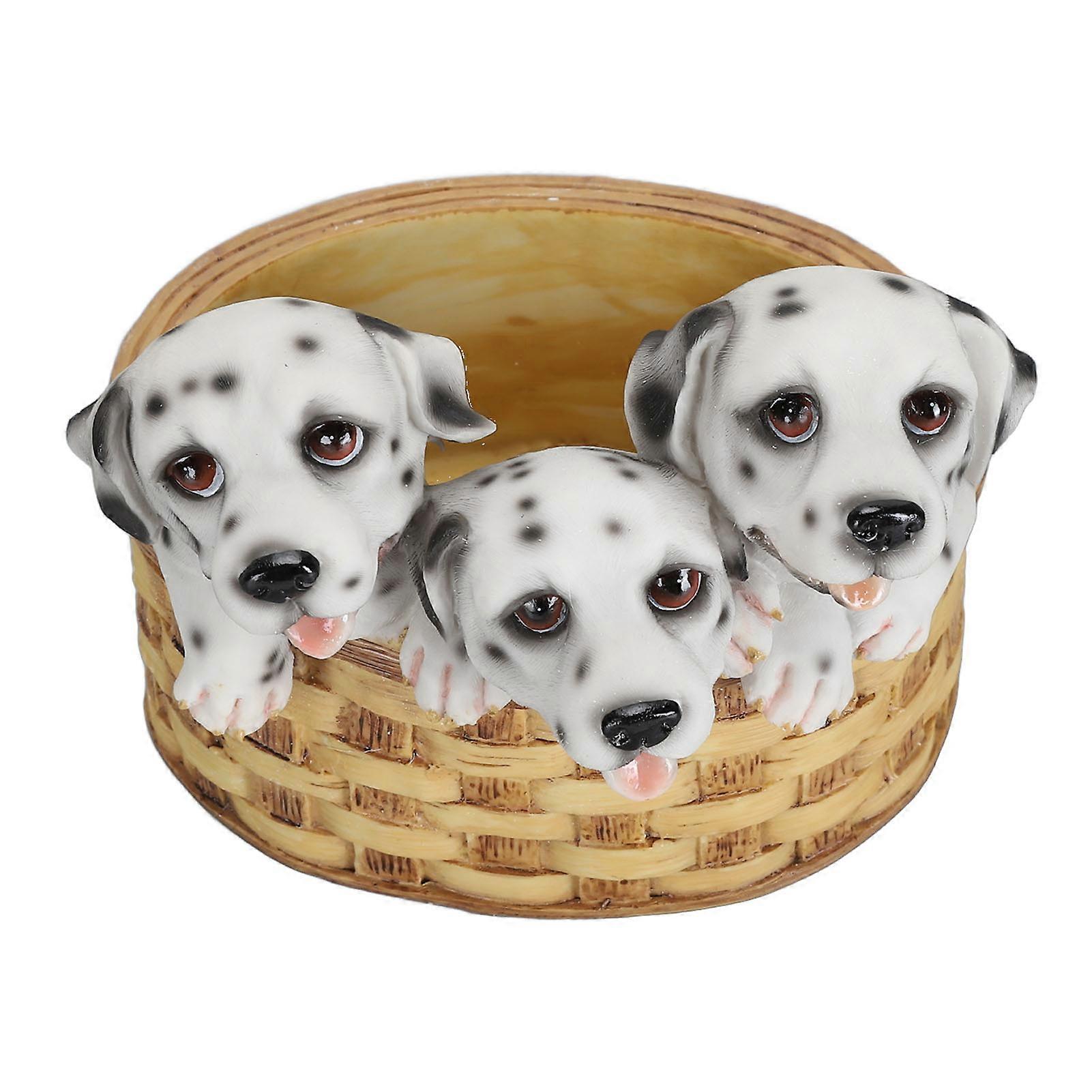 Dog Planter Pot Cute Dalmatian Resin with Drainage Hole Puppy Succulent Pot for Garden