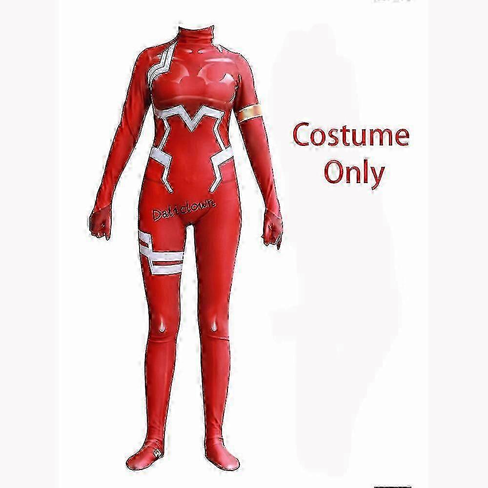 アニメダーリンインザフランクス02女性のためのゼロツーコスプレコスチュームハロウィーンコスチュームウィッグ3DプリントボディスーツゼンタイスーツC