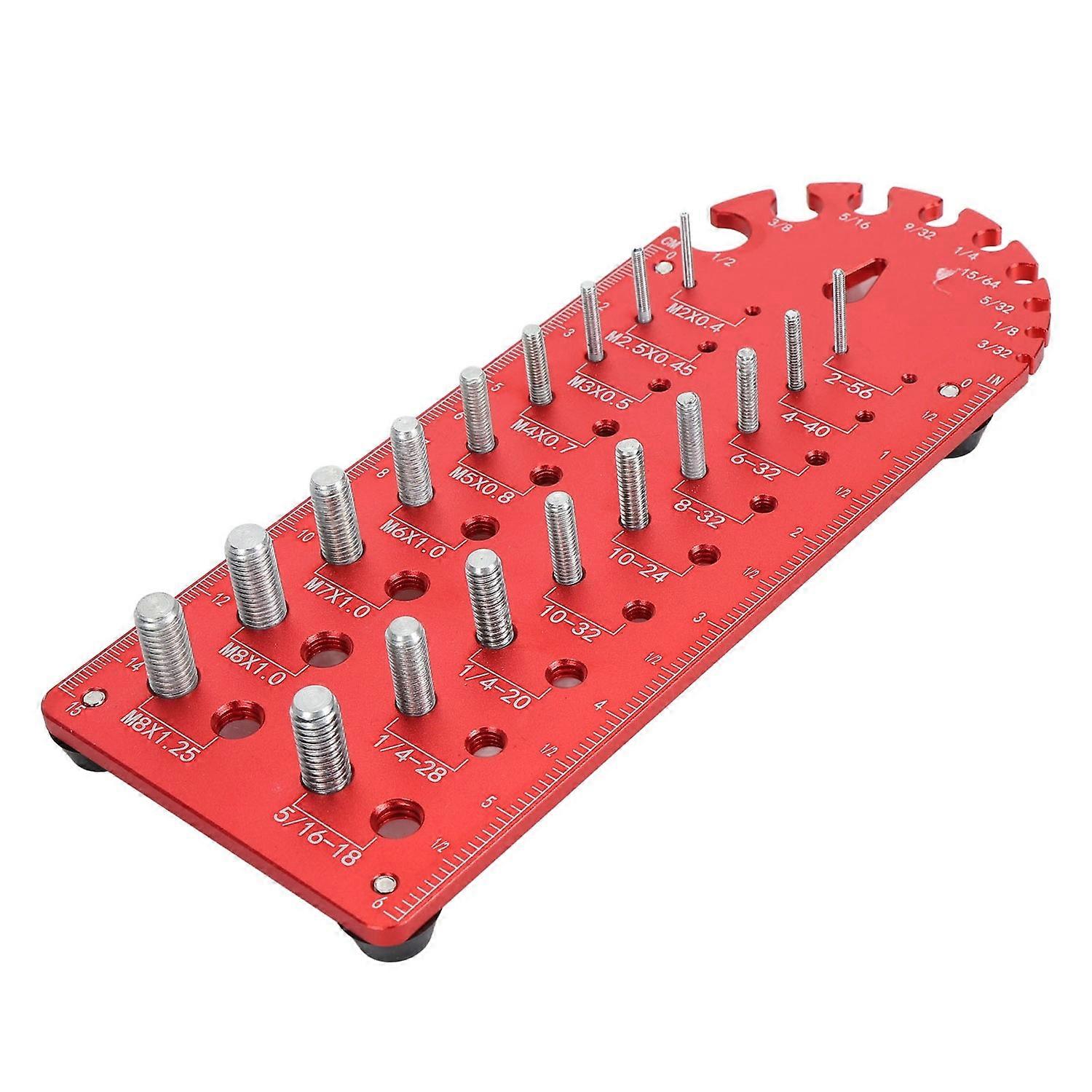 Thread Checker Multi Functional Aluminum Alloy Portable Screw Nut Bolt Thread Identifier Gauge