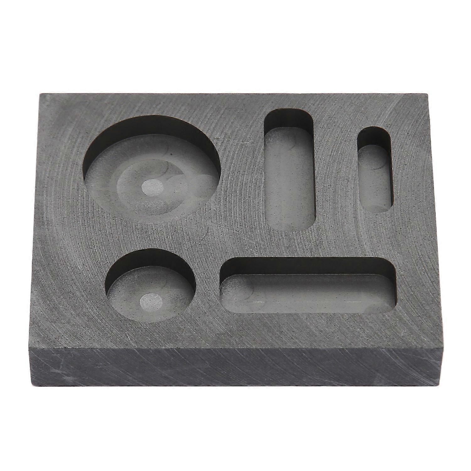 Graphite Ingot Mold 3 Rectangular 2 Round Holes High Temperature Resistant Casting Mold for Metal Go