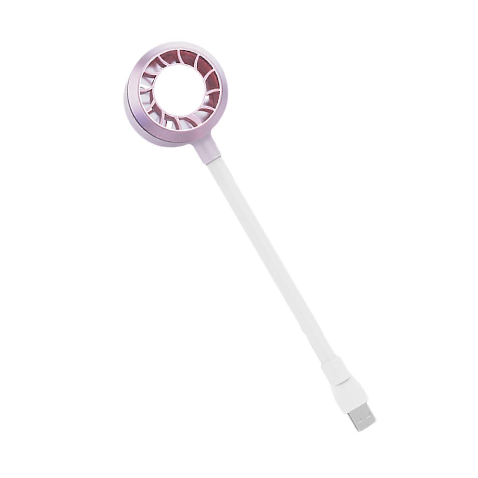 Mini Flexible Portable Desk Fan With LED Light, Pink, Quiet Wind, Tabletop, For PC/Laptop, Travel