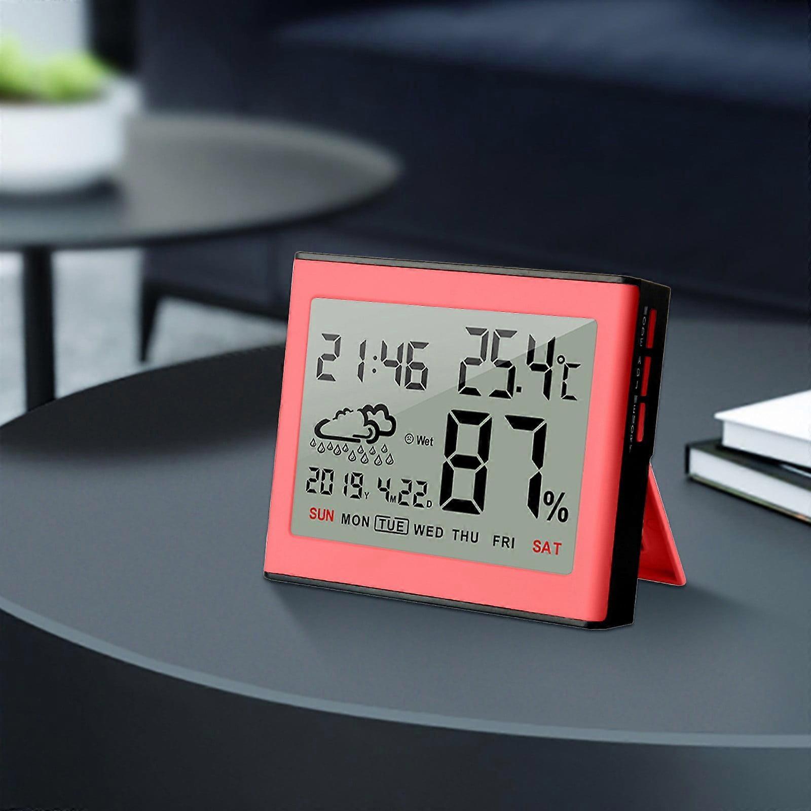 Cyber Monday Deals 2024: Viflosae Multifunctional LCD Clock with Weather, Temp & Humidity Display - Compatible with Home Electronics