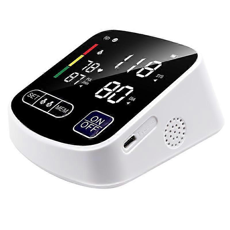 automatisk tonometer intelligent LED helskärms elektronisk blodtrycksmätare för överarmen blodtrycksmätare för överarmen
